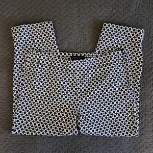 Talbots Heritage Petite Ankle Crop Geometric Print Flat Front Stretchy Pants 8P